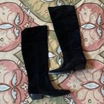 Marc Fisher LTD OSHI SUEDE OVER-THE-KNEE BOOT Western Whimsygoth riding rockstar festival OTK Tall Black Suede Zip chunky block heeled Photo 0