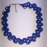 Elegant Blue Braided Seed Bead Beaded Boho Necklace Photo 2