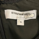 KF/Kaufman Franco Collection Onyx Leather Front Mini Dress Size 4 Sheer Cap Sexy Black Photo 6