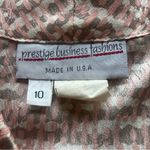 Vintage 80s Prestige Retro Button Up Blouse Top USA Made Womens Medium Pink Photo 3