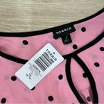 Torrid NEW  Sea Pink Mega Dots Rockabilly Pin Up Georgette Tulip Sleeve Blouse Photo 6