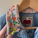 JouJou Vintage Beaded Denim Jacket and Mini Skirt Set Blue Photo 6