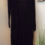 Pink Rose  Long Sweater Cardigan Black Photo 0