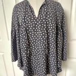 Boden grey long sleeved blouse with pink polka dots Size 6 Photo 9