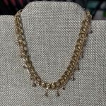 Gold Tone Layered Hat Chain Star Crystal Charms Dainty Sparkle New Photo 2