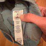 Alo Yoga Blissful Henley White Ribbed Scoop Neckline Short Sleeve Bra Crop Top S Photo 7