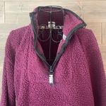 PINK - Victoria's Secret Victoria’s Secret “pink” burgundy, long sleeve three-quarter zip Sherpa Photo 1