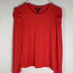 Banana Republic Threadsoft Top Red Long Puffy Sleeve Lightweight Womens Size XS Photo 0