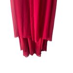 David's Bridal  Red Floral Sleeveless Tiered Beaded‎ Dress Photo 2