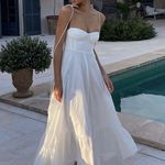 ZARA  dress maxi poplin ruffle flowy white  boho summer vacation Photo 13