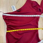 Intermix 100% silk one shoulder top in wine Photo 5