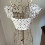 Princess Polly white floral tie front crop top size 2 100% cotton Photo 4
