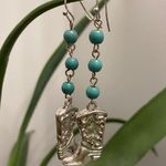 NEW! Cowboy Boots Turquoise Women’s Earrings! Blue Photo 2