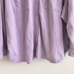 Aerie  LumberJane Fleece Button Up Oversized Shirt in a purple color variant XL Photo 5