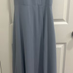 Azazie  Dusty Blue Dress Bridesmaid floor length spaghetti straps A2 Photo 0