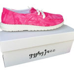 Womens Gypsy Jazz Hot Pink Streak Print Slip On Lace Shoes Sneakers Photo 0