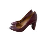 M GEMI Burgundy Croc Embossed Leather Heels Size 40 / US 10 Red Photo 2