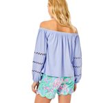 Lilly Pulitzer  KATT Top Periwinkle Purple Off Shoulder‎ Long Sleeve S NWT Photo 1