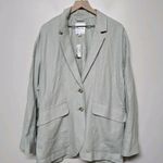 Madewell NWT Women's Breezewoven Larsen Linen Blazer in Pale Sage Gray Green XXL Photo 2