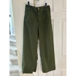 Anthropologie Maeve Collette Olive Green Wide Leg Cropped Ankle Length Trousers Photo 1