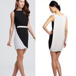 Halston Heritage *Halston Draped Black & White Silk Dress Photo 2