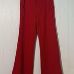 VERO MODA Liz Carlos Wide-Leg Pants Red w/ Floral Belt NWT Women’s Medium Photo 1