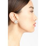 Kate Spade New! Statement Floral Crystal Stud Sparkle Earrings White Photo 1