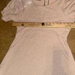 Free People  Penelope Mini Dress Pink Polka‎ Dot Puff Sleeve keyhole back size L Photo 7