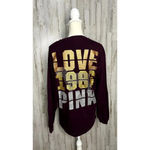 Victoria's Secret PINK Women's Maroon Long Sleeve Pullover Shirt Size Small Photo 3
