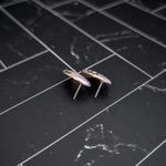 Vintage Stud Earrings Light Purple/Lilac & Gold Tone Oval Purple Photo 3