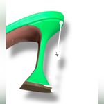 Amina Muaddi Lupita Bright Green Slipper Mule Heels Sz 37 EU 7 US Made in Italy Photo 10