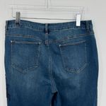 Chico's  The Platinum ankle jeans size 12 embroidered lace cuff crop blue denim Photo 5