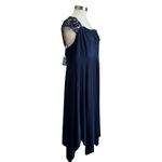 Catherines Catherine’s Navy Lace  Draped Bodice Handkerchief Hem Formal Dress 1X Photo 2