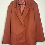 Pretty Little Thing Copper Brown Satin Belted Blazer US 18 Photo 0