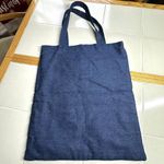 Blue Ditzy Floral Quilted Cotton Denim Tote Bag Prairie Country Farmhouse School Photo 3