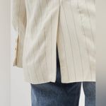 Free People  Crosby Pinstripe Menswear Blazer- Cream- Medium Photo 6