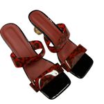 Eilyken Square Toe Ladies Slippers Funky Clear Heel Women Leopard Slides US‎ 10 Black Photo 2