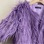 Lavender Faux Fur Shaggy Coat Jacket AILUBAODAN– Size S Purple Photo 4