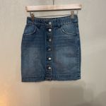 H&M H M Denim Button Front A Line Skirt Blue Mid Wash Size 4 Photo 4