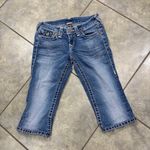 True Religion Womens Cropped Distress Washed Sz 28 Disco Joey Flare Logo Y2K EUC Photo 0