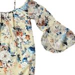 Tobi  floral blouse size medium off shoulder ruffled sleeves lined Photo 4
