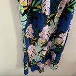 Aila Blue Tropical Floral Palm Maxi Vacation Dress Extra Small Photo 2