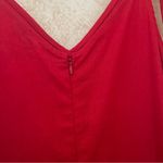 Everlily Red Linen midi jumpsuit romper sleeveless v Photo 6