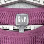 Gap  Shirt Waffle Knit Long Sleeve Top Small Crop Thermal Casual Everyday Purple Photo 4