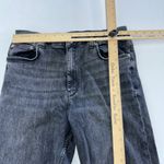 ZARA Jeans Womens 12 Midnight Black High Waist Skinny Raw Hem Cotton Photo 6