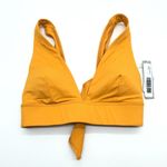 Everlane The Triangle Bikini Top Removable Pads Tie-Back Stretch Yellow XS Photo 3