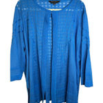 Ming Wang  Sweater Women's Size 2X Cardigan Knit‎ Office Business Blue Photo 0