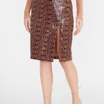 EXPRESS NWT High Waisted Faux Vegan Leather Snakeskin Pencil Skirt Photo 1