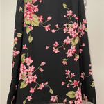 Liz Claiborne VTG 90s Y2K First Issue  Black Pink Floral Mid-Length Career Skirt Photo 5