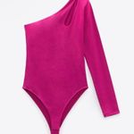 ZARA  • Bodysuit • Magenta • One Long Sleeve • Small Photo 1